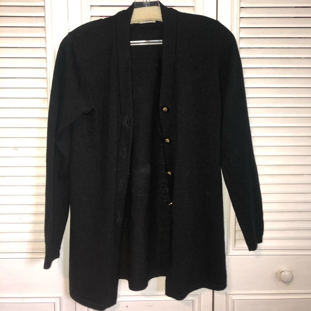 Black Knit Button Up Sweater
